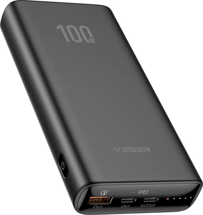 Actual product image Veger TC100 VG-W2032C-100 20000mAh powerbank 130W (20000 mAh, 100 W, 74 Wh)
