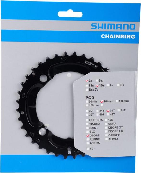 Actual product image Shimano Deore FC-M617 chainring 10-speed (38)