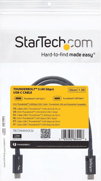 Actual product image StarTech Thunderbolt 3 (0.50 m, USB 3.2)