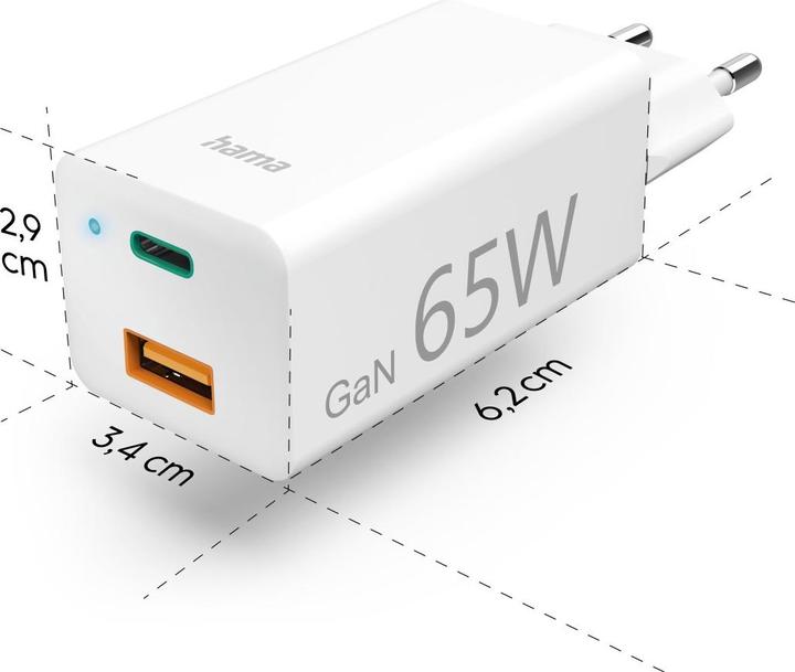 Produktbild Hama GaN Charger + USB Kabel (65 W)