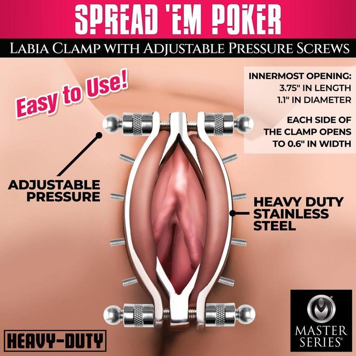 Immagine prodotto Master Series Morsetto per labbra Spread 'Em Poker con viti a pressione regolabile