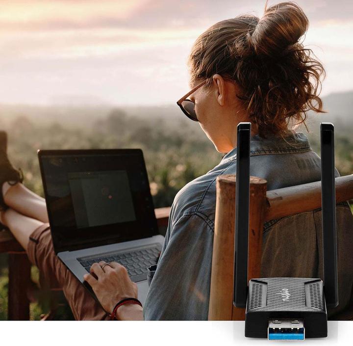 Actual product image Nedis Network dongle | Wi-Fi | AC1200 | 2.4/5 GHz (Dual Band) | USB3.0 | Wi-Fi speed total: 1200 Mb (USB)