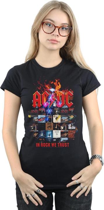 Actual product image AC/DC Womens/Ladies In Rock We Trust Album Cover Cotton T-Shirt (XXL)
