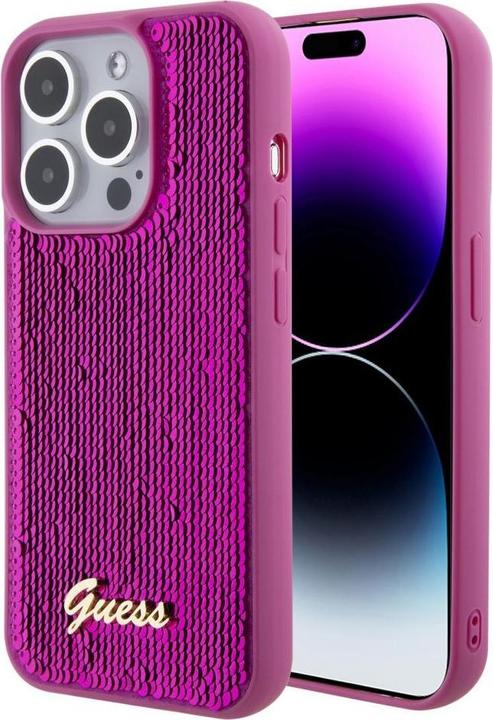 Actual product image Guess iPhone 15 Sequin Script Logo Case (Apple iPhone 15)