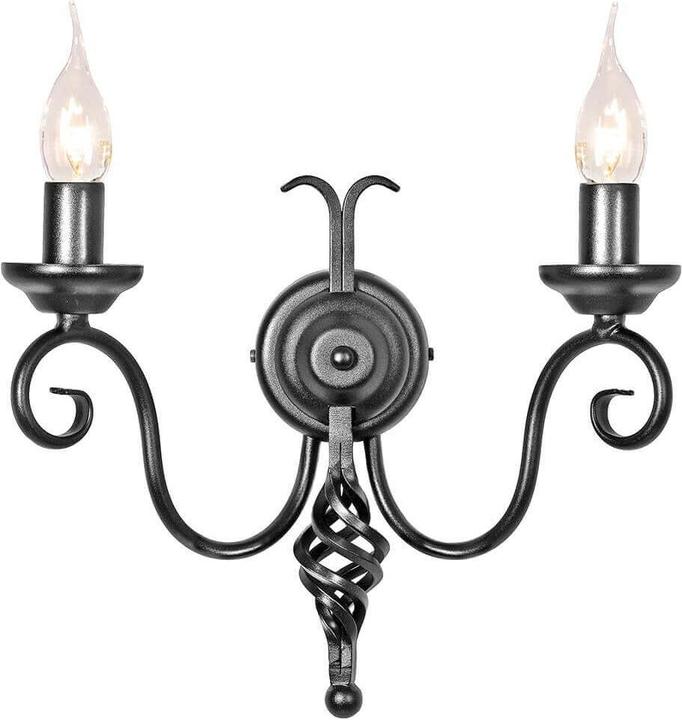 Produktbild Elstead Lighting Harlech Wandleuchte E14 2-fach Schwarz, Made in UK (E14)