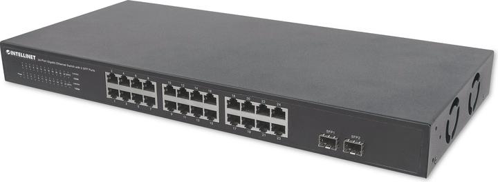Immagine prodotto Intellinet Switch 24 porte Gigabit Ethernet con 2 porte SFP 24 x 10/100/1000 Mbps porte RJ45 + 2 x SFP IEEE... (24 Porti)