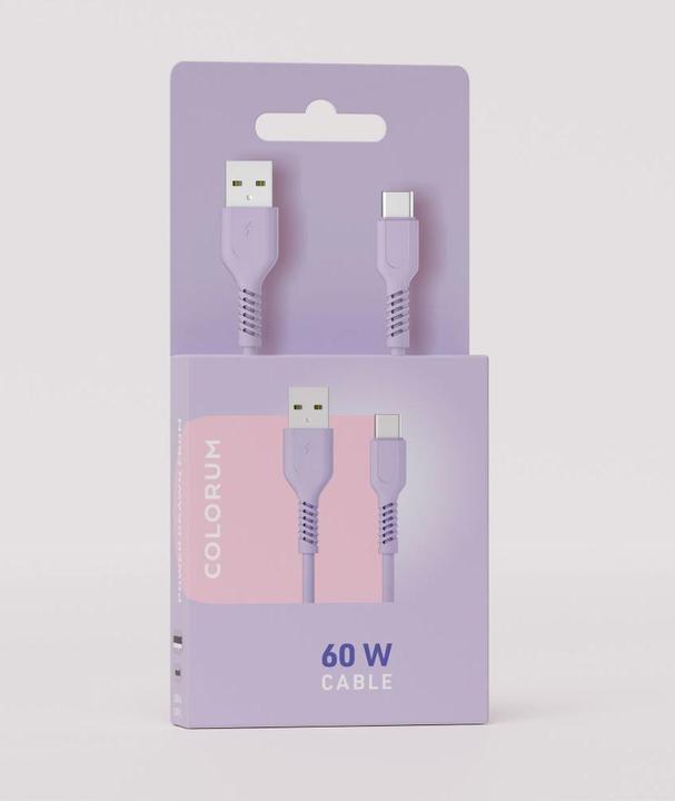 Produktbild Forever COLORUM Kabel USB-A - USB-C 1,8m 3A CK60-AC-09 xLavenda (1.80 m)