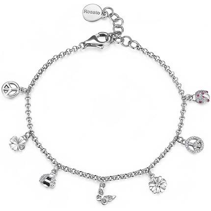 Produktbild Rosato Playful silver bracelet with Gaia RZGA13 pendants (L)