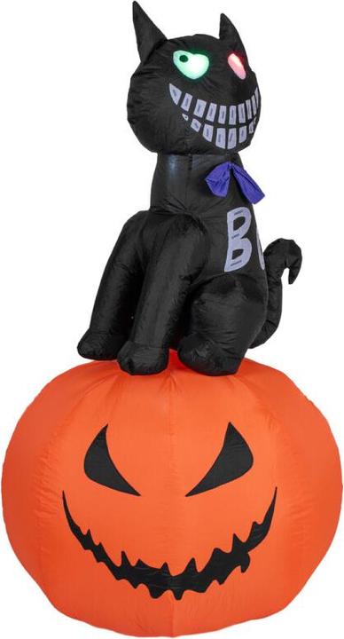 Produktbild Europalms Halloween Aufblasbare Figur Katze mit Kürbis, 183cm