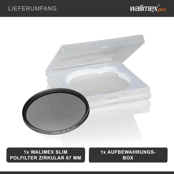 Produktbild Walimex Slim Polfilter Zirkular 67 mm (67 mm, Polarisationsfilter, 67 mm)