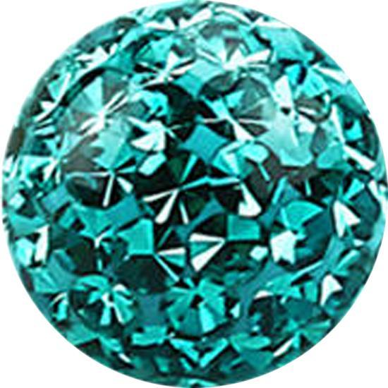Actual product image Star Piercing Micro crystal ball turquoise Epoxy protective layer (without brass, Surgical steel 316L)