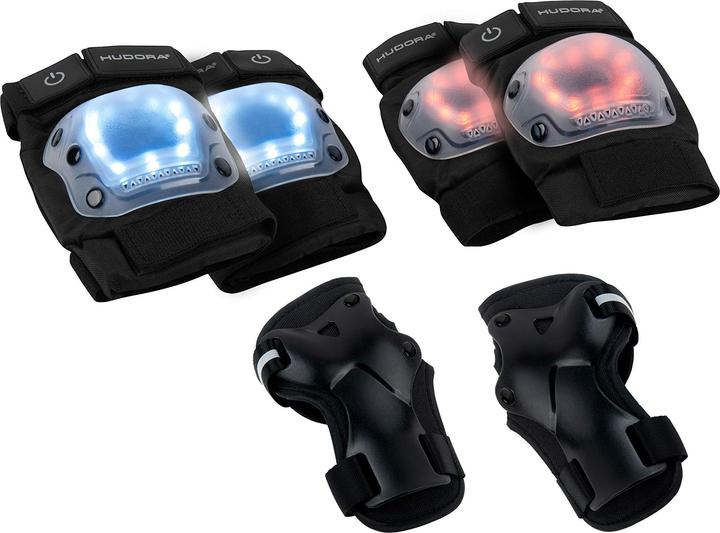 Produktbild Hudora Protektoren LED (L, Ellbogenschoner, Knieschoner, Einzelstück)