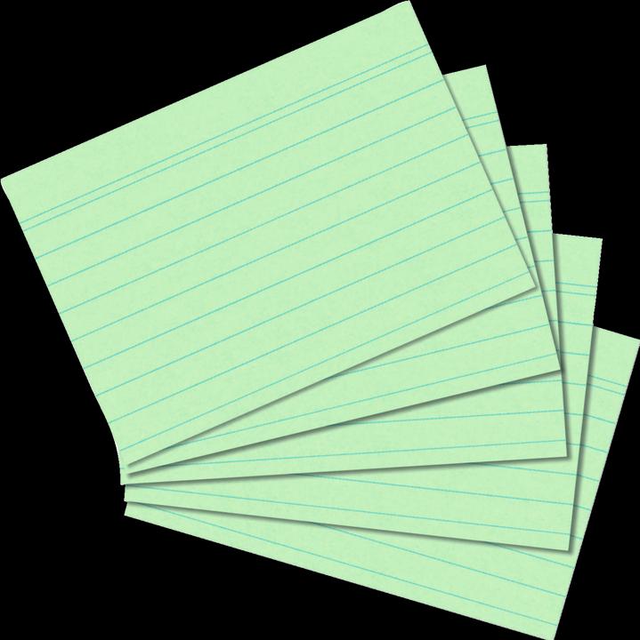 Produktbild Herlitz Karteikarten, DIN A7, liniert, grün aus Papier, 170 g-qm, holzfrei, Linienfarbe: blau, doppelte (A7, 170 g/m², 100 x)