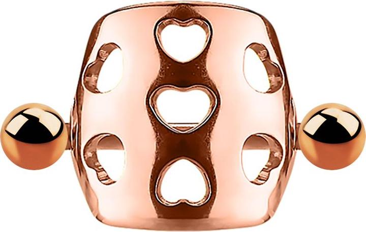 Immagine prodotto Star Piercing Micro Barbell Manschette gelocht mit Herzen rosegold (Acciaio chirurgico 316L, senza ottone)