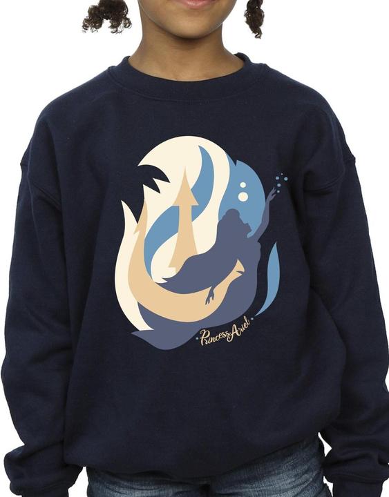 Actual product image Disney Girls The Little Mermaid Colour Silhouettes Sweatshirt (152, 158)