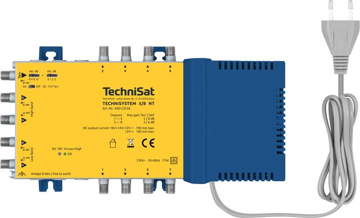 Produktbild TechniSat TECHNISYSTEM 5/8 NT Sat Verteiler 8 Ausgänge 1 Orbitposition (Verteiler)