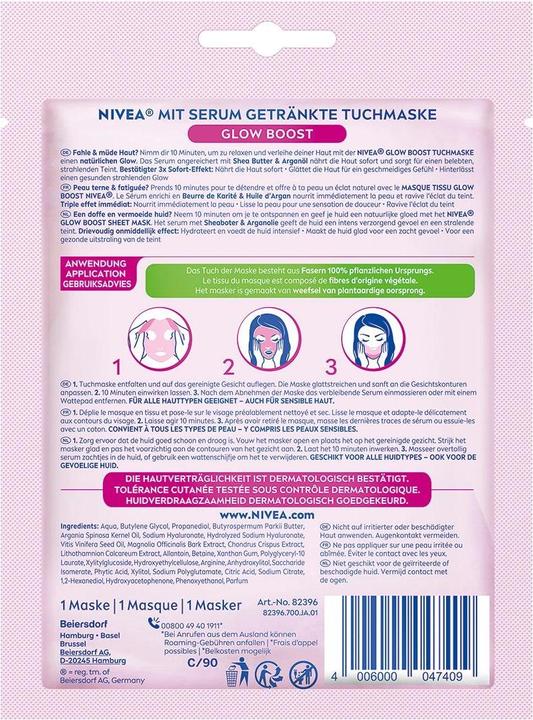 Produktbild NIVEA Glow Boost Tuchmaske (204 ml)