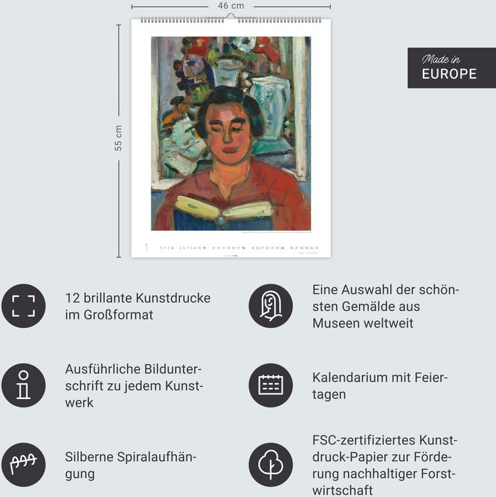 Produktbild Lesende Frauen Edition Kalender 2026 (46 x 55 cm, Harter Einband, Deutsch)