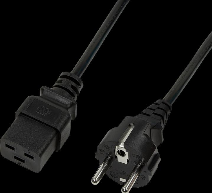 Produktbild LogiLink Power Cord CEE 7/7-IEC C19 black 1.80m (1.80 m)