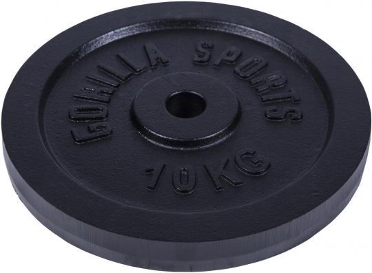 Image du produit Gorilla Sports Plaque de poids en fonte noire 1,25-15 KG (1 x 10 kg)