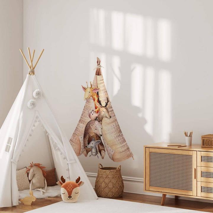 Produktbild Trenddeko Tiere im Tipi (111 x 140 cm)