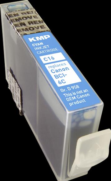 Produktbild KMP C16 Tintenpatrone kompatibel mit Canon BCI-6 C (C)