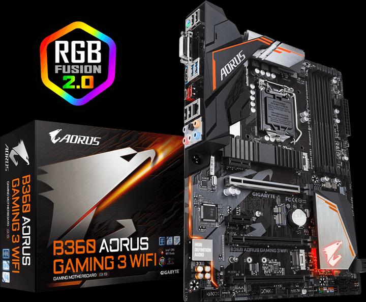 Produktbild Gigabyte B360 AorusGaming 3 Wifi (LGA 1151, Intel B360, ATX)