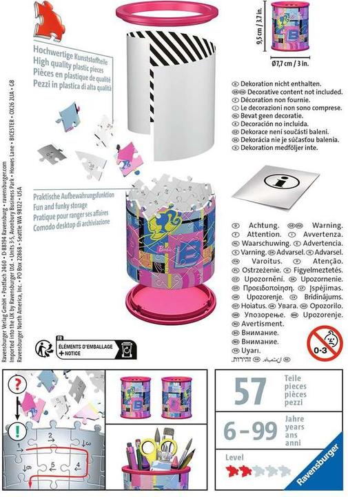 Image du produit Ravensburger 3D Puzzle 11585 - Utensilo Barbie - Porte-stylo pour les fans de Barbie de 6 ans et plus (54 pièces)