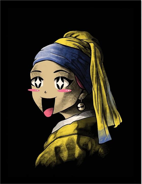 Immagine prodotto Vincent Trinidad Kawaii With A Pearl Earring Poster Incorniciato (100% materiale sintetico)