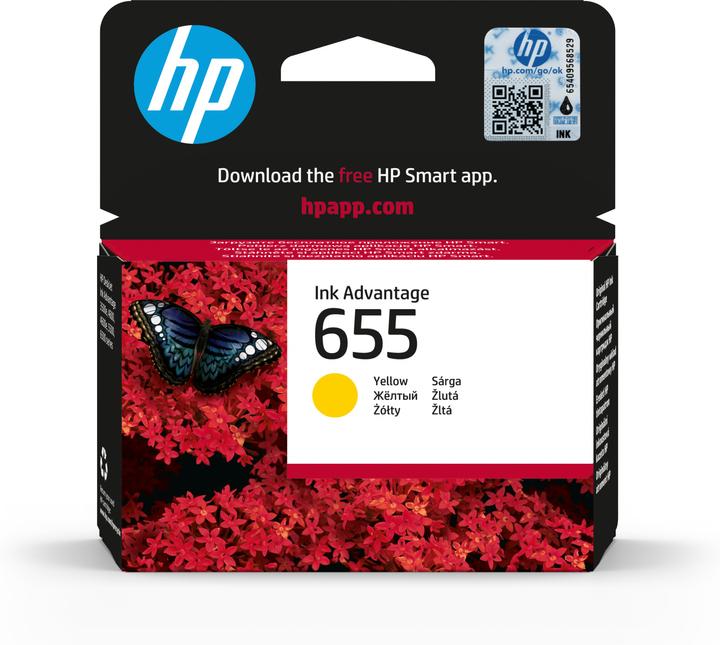 Actual product image HP 655 - Yellow - Original - Ink cartridge - for Deskjet Ink Advantage 4615 (Y)