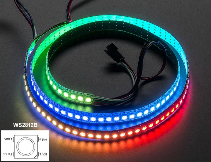 Image du produit Play-Zone NeoPixel Digital RGB LED Strip 144 LED 1M Black PCB