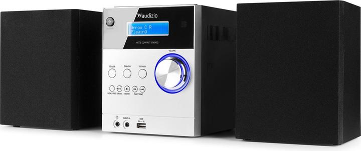 Actual product image Audizio Micro HiFi system Metz aluminum (CD player, Bluetooth, 1x 30 W)