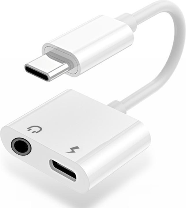 SIGN Adapter USB-C to 3,5 mm, 3A - Charge & Listen - White (USB Typ C, 3.5mm Klinke)