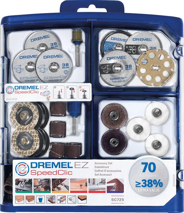 Actual product image Dremel EZ SpeedClic accessory set 70 pcs.