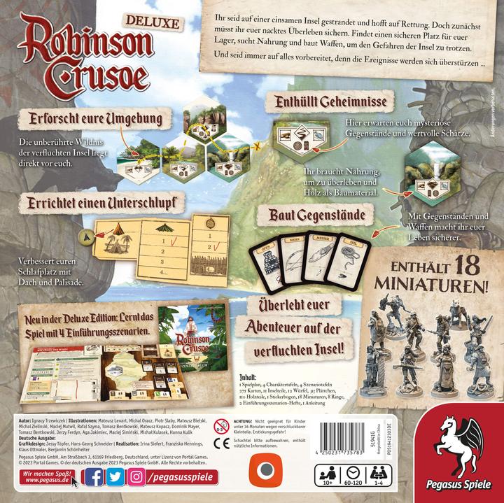 Image du produit Pegasus Robinson Crusoe Deluxe Edition, jeu de société, pour 1 à 4 joueurs, à partir de 10 ans (DE-Au) (Allemand)