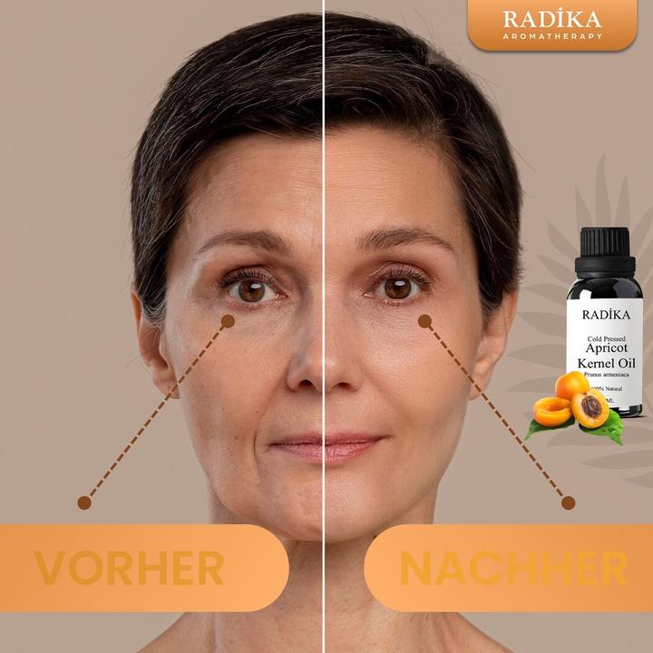 Produktbild Radika Aprikosenkernöl, Kaltgepresst, 100% Rein, BIO, natürlich, 30 ml (Körperöl, 30 ml)