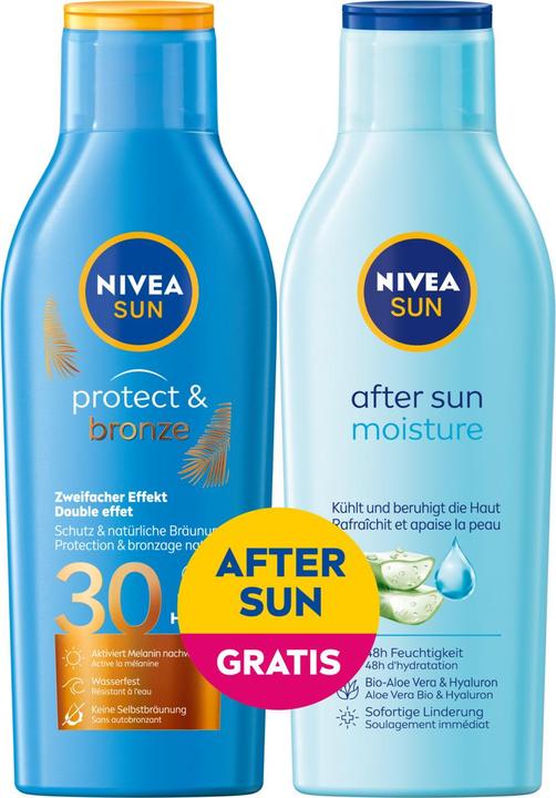 Produktbild NIVEA Mixpack Pro&Br Lot LSF30 400ml +Aft Sun Lot (Sonnenlotion, SPF 30, 400 ml, 466 g)