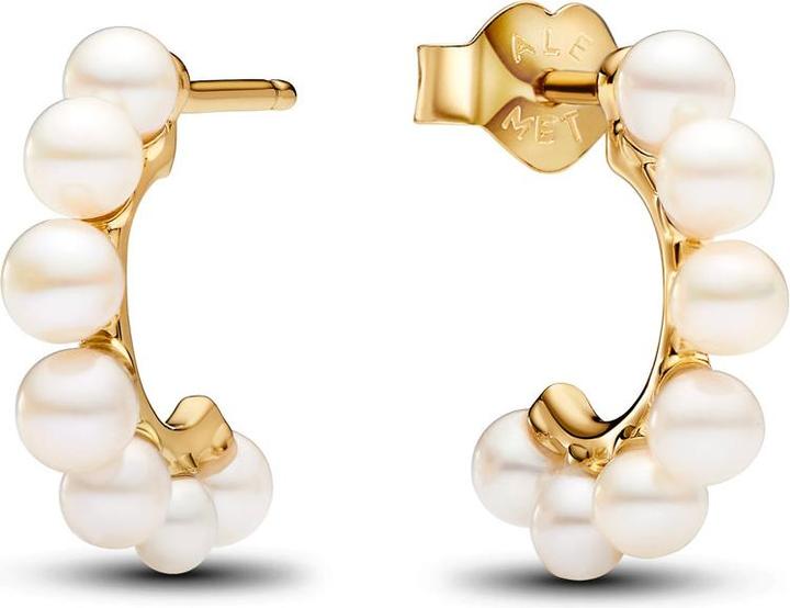 Pandora Creolen Treated Freshwater Cultured Pearls Open Hoop Vergoldet (Metall, Vergoldet)