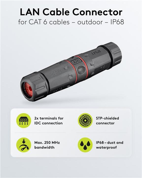Produktbild Goobay Outdoor (IP68) Netzwerkkabel-Verbinder (Netzwerk Kupplung)