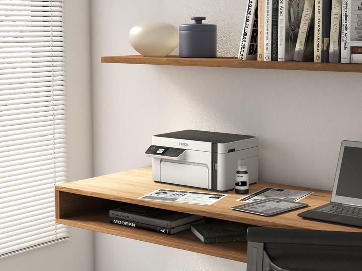 Immagine prodotto Epson Stampante compatta multifunzione EcoTank M2120 Mono, Inkjet, A4, Wi-Fi, Bianco (Inchiostro, Bianco e nero)