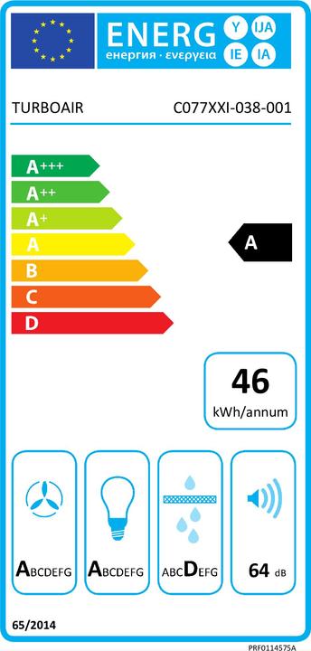 Energie-Label Turboair KITTY WH/A/60 (Wandhaube)