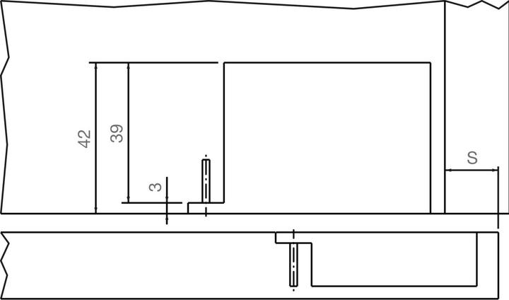 Produktbild Effegibrevetti ANKOR DS-19/27 Einlass-Scharnier links unten/rechts oben mit Push, titanfärbig
