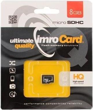Productafbeelding IMRO 10/8G Geheugenkaart 8 GB MicroSDHC Klasse 10 (8 GB, microSDHC, U1, UHS-I)