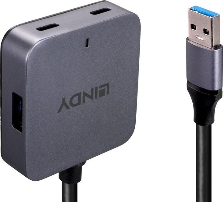Produktbild Lindy 10m USB 3.0 Hub, 4 Ports 10m Verlängerung für 2 USB Typ C und 2 USB Typ A Geräte (USB-A, 4 Ports)