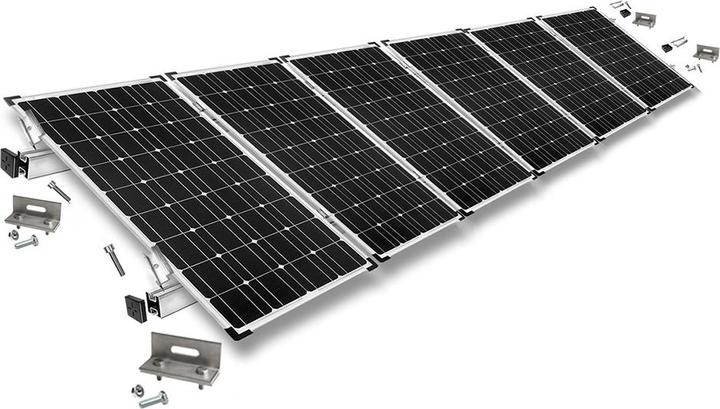 Image du produit Offgridtec Befestigungskit mit Stehfalzklemmen für Schrägdachmontage 6 Solarpanele Rahmenhöhe 30mm