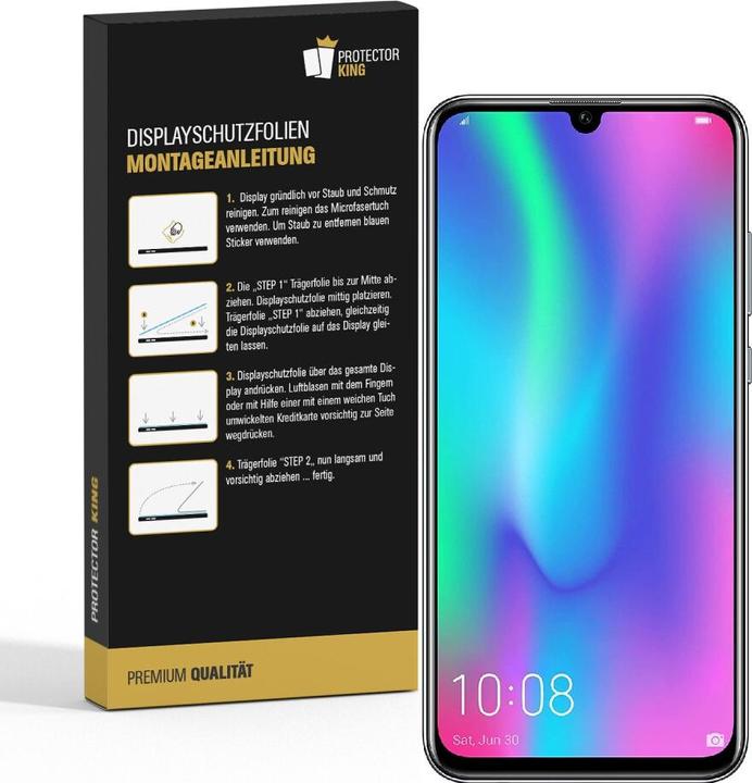 Actual product image Protectorking 2x Panzerfolie Anti-Shock HD Klar (2 Piece, Honor 10 Lite)