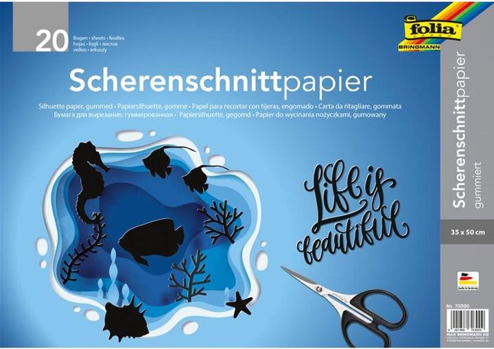 Image du produit Folia Papier découpé gommé noir 105 g/m2 20 feuilles (105 g/m², 1 x)
