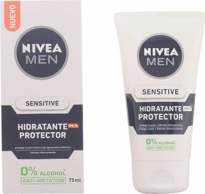 Actual product image NIVEA MEN SENSITIVE protector hidratante 0% alcohol SPF15 75 ml (75 ml, Day cream, SPF 15)