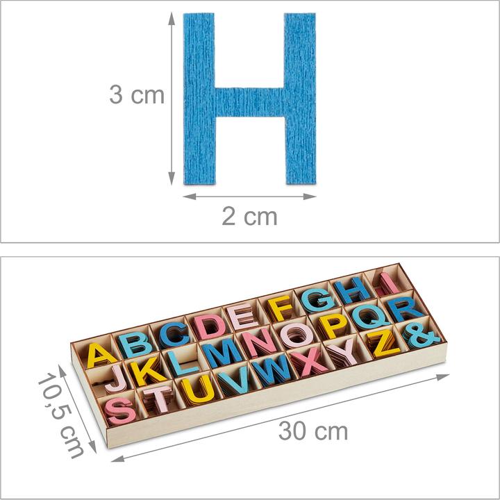 Actual product image Relaxdays 324-piece wooden letter set