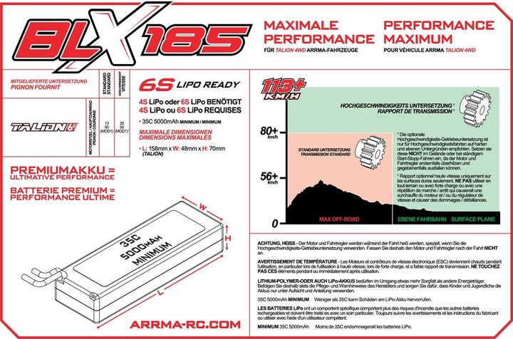 Actual product image Arrma Talion 6S BLX 4WD - Truggy ARTR - Red/ Black (ARR Almost Ready to Run)